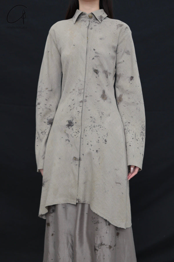Mutedance 24 Autumn and Winter Flower Dye Wool Shirt MD-MD24FW71-CELADON